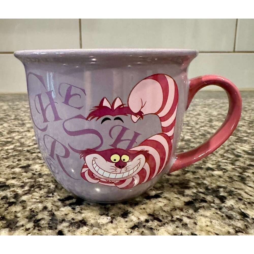 Disney Store Alice In Wonderland Cheshire Cat Purple Pink Mug Coffee Tea Cup